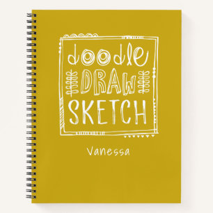 Monogram Artist Sketchbook with Name Notebook