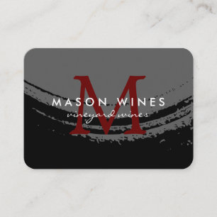 Monogram Artistic Brushed Wine Glass Business Card