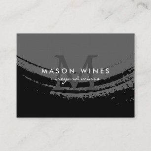 Monogram Artistic Brushed Wine Glass Business Card