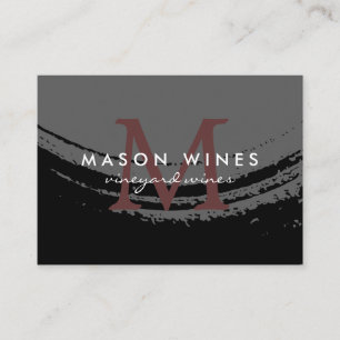 Monogram Artistic Brushed Wine Glass Business Card