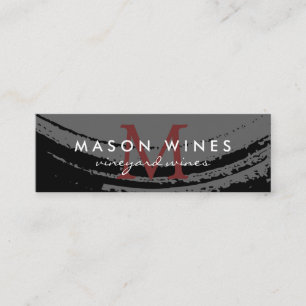 Monogram Artistic Brushed Wine Glass Mini Business Card