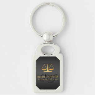 Monogram, Attorney at Law - Black and Gold Keychain