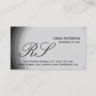 Monogram Attorney at Law Black Business Card