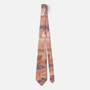 Monogram autumn abstract weaves terracotta plum  tie