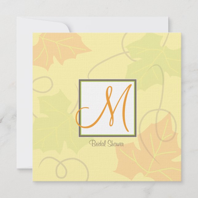 Monogram Autumn Bridal Shower Invitation (Front)