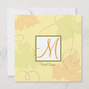 Monogram Autumn Bridal Shower Invitation