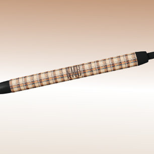 Monogram   Autumn-Fall Plaid Pattern Ink Black Ink Pen