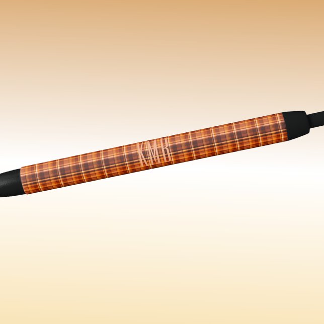 Monogram | Autumn-Fall Plaid Pattern Ink Black Ink Pen (Creator Uploaded)