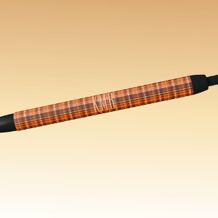 Monogram   Autumn-Fall Plaid Pattern Ink Black Ink Pen