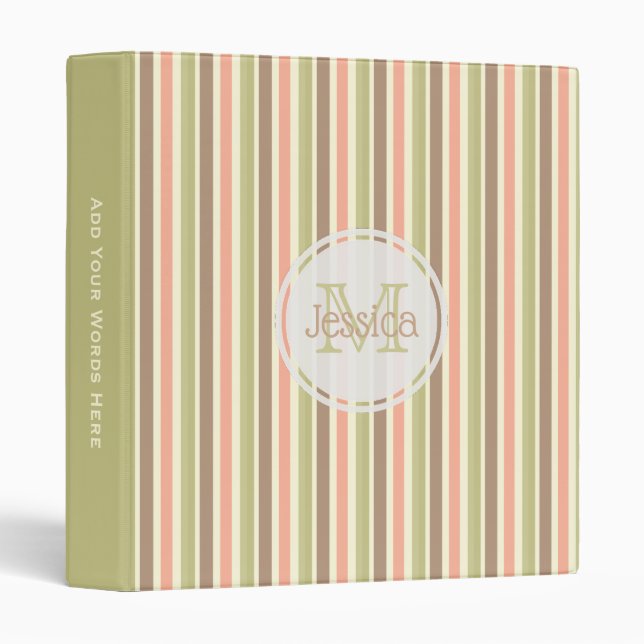 Monogram: Autumn Striped Binder (Front/Spine)