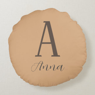 Monogram Autumn vibe Round Pillow