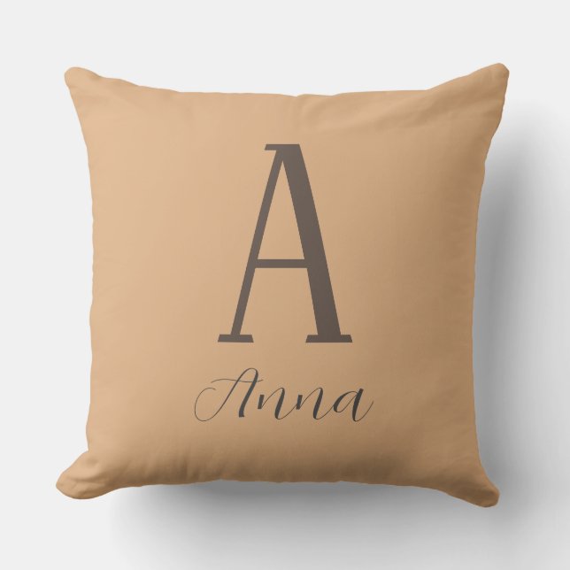 Monogram Autumn vibe Throw Pillow (Front)