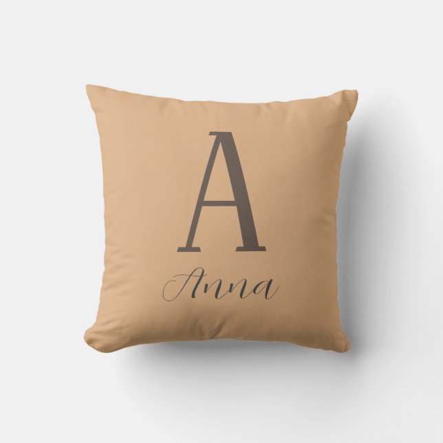 Monogram Autumn vibe Throw Pillow (Front)