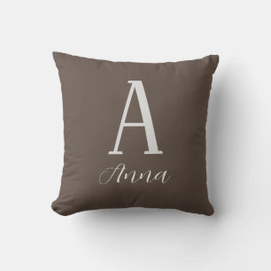 Monogram Autumn vibe Throw Pillow