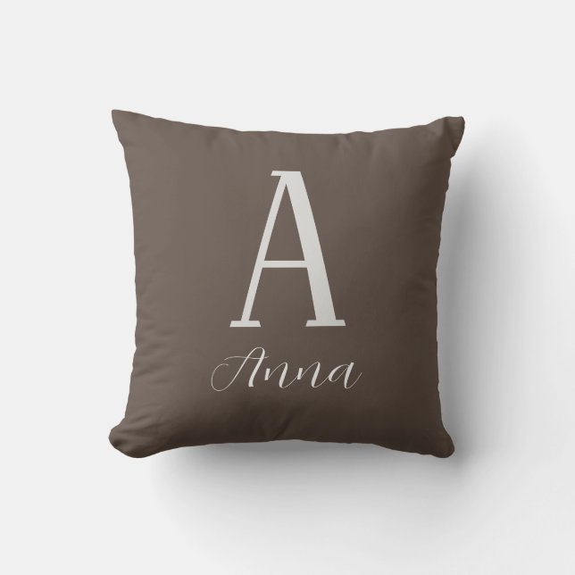Monogram Autumn vibe Throw Pillow (Front)