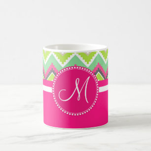 Monogram Aztec Andes Tribal Mountains Chevron Coffee Mug