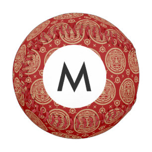 Monogram Aztec Pattern Baseball