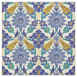 Monogram Azulejo Ceramic Style Vintage Ornament Fabric