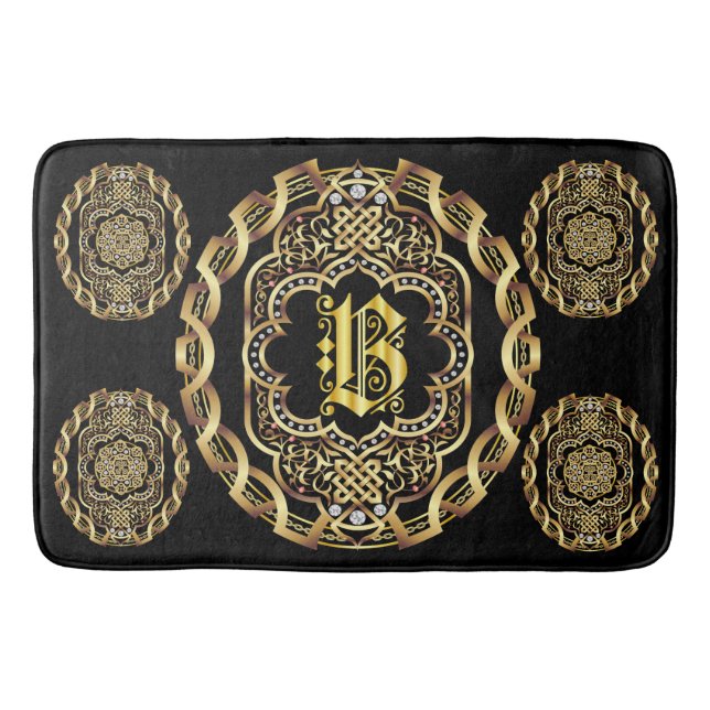 Monogram B Bath Mats Customize Change Back Colour (Front)