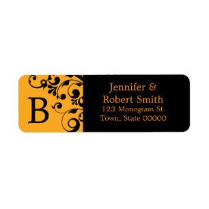 Monogram B Custom Address Labels Halloween