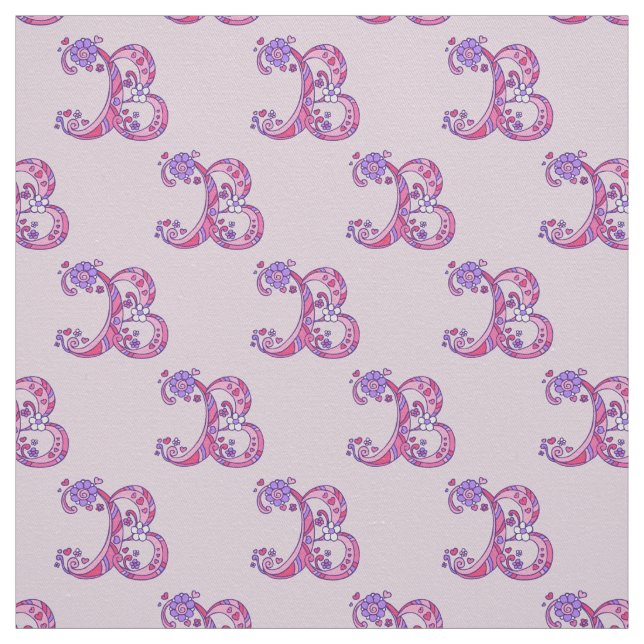 Monogram B decorative personalized letter fabric (Swatch)