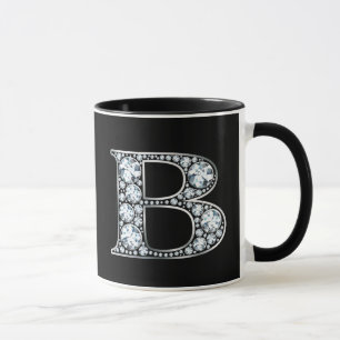 Monogram B Faux Diamond  Mug
