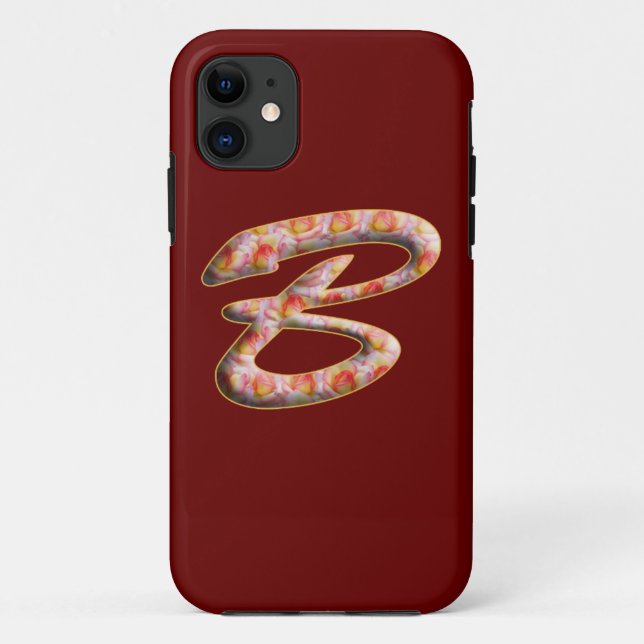 Monogram B in Roses Pattern Iphone 5 cases (Back)