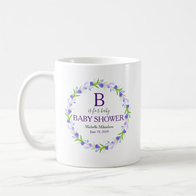 Monogram B is for Baby Shower Coffee Mug (Left)