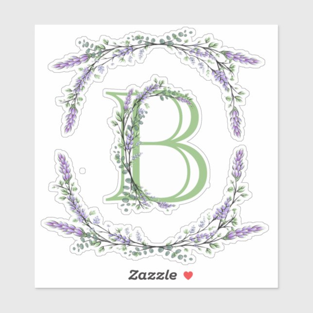 Monogram B Lavender Eucalyptus (Sheet)
