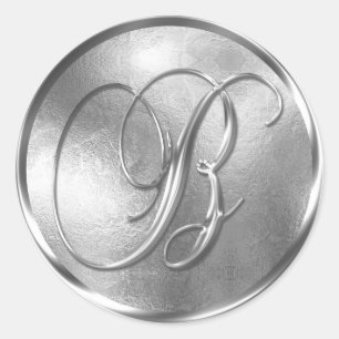Monogram B NONMETALLIC Silver Envelope Seal