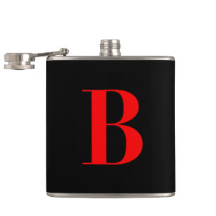 Monogram B On Black Hip Flask