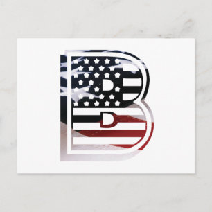 Monogram B USA Flag Postcard