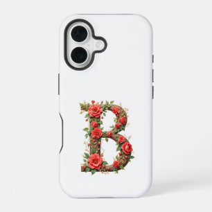 Monogram B with flowers iPhone 16 Case