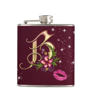 Monogram B Wrapped Flask, 6 oz. Hip Flask