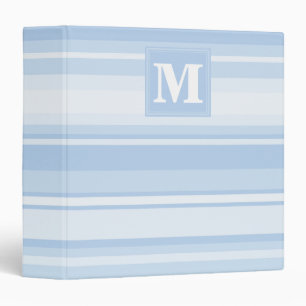 Monogram baby blue stripes binder