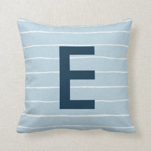 Monogram baby boy nursery throw pillow