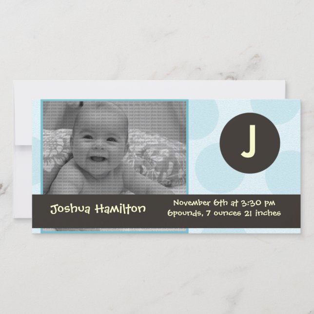 monogram baby photo card (Front)