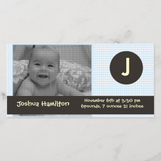 monogram baby photo card
