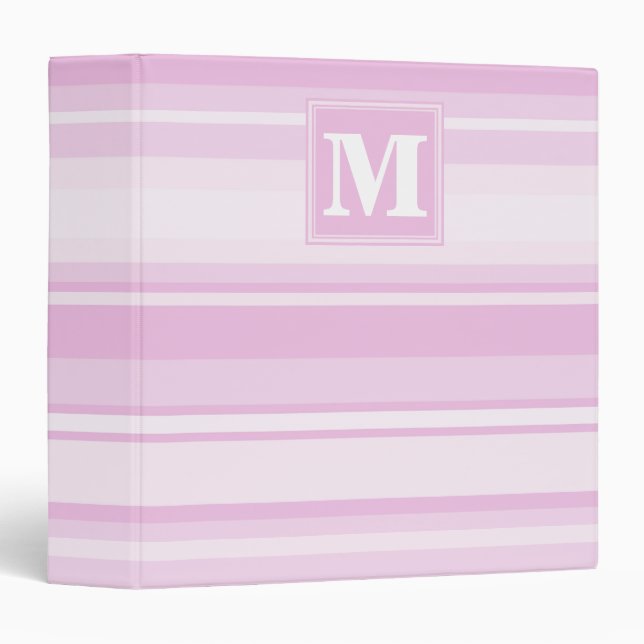 Monogram baby pink stripes binder (Front/Spine)