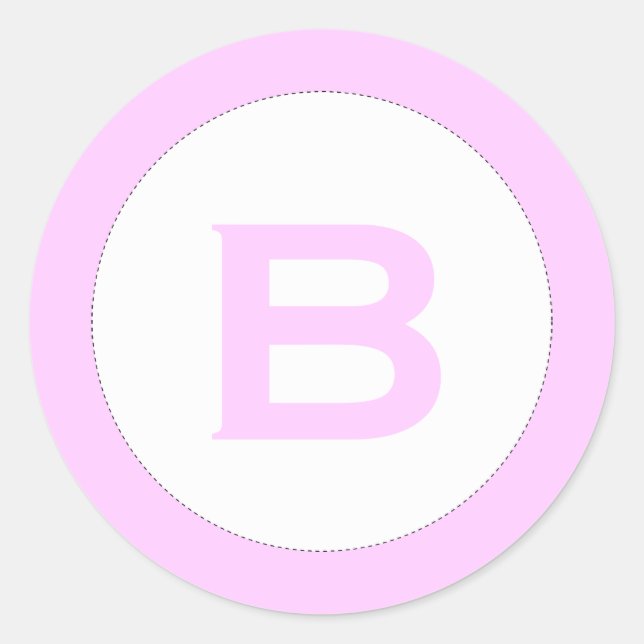Monogram baby shower envelope sealer pink stickers (Front)