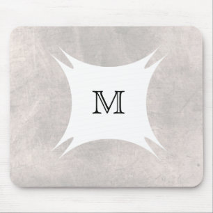 Monogram Back Personalize Clean White Mouse Pad