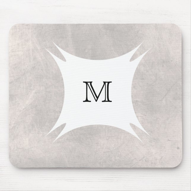Monogram Back Personalize Clean White Mouse Pad (Front)