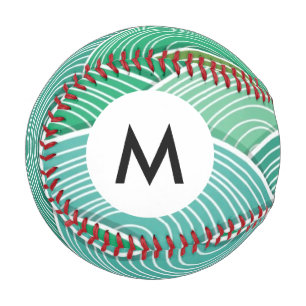 Monogram Background of curled abstract green waves Baseball