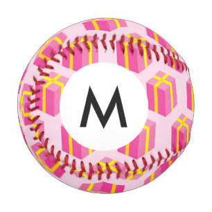 Monogram Background with gifts Baseball