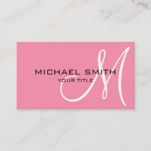 Monogram Baker-Miller pink colour background Business Card