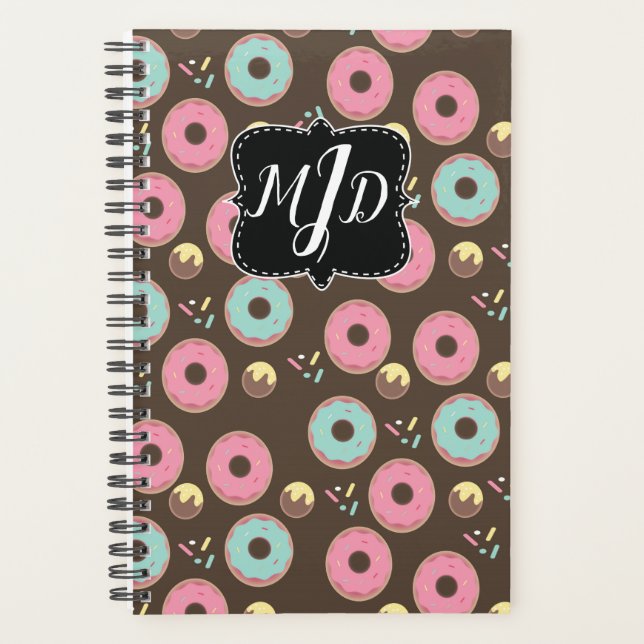 Monogram Bakery Doughnut Frosted Sprinkles Mix Planner (Front)