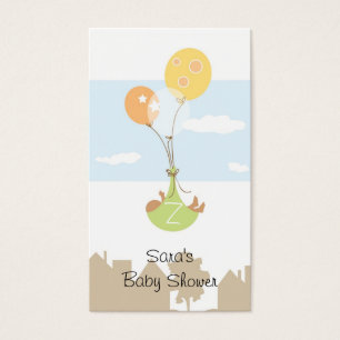 Monogram Ballon Baby Shower Party Favour Tag