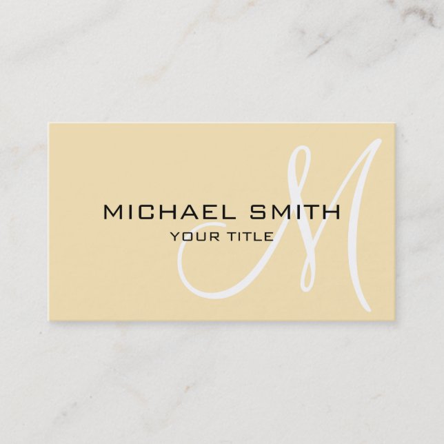 Monogram Banana Mania colour background Business Card (Front)
