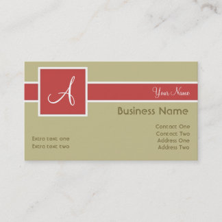 Monogram Band Sand & Salmon Business Cards