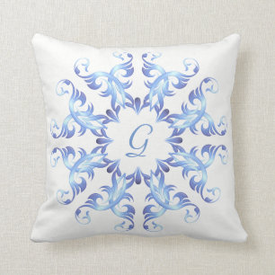 Monogram.Baroque element. Throw Pillow